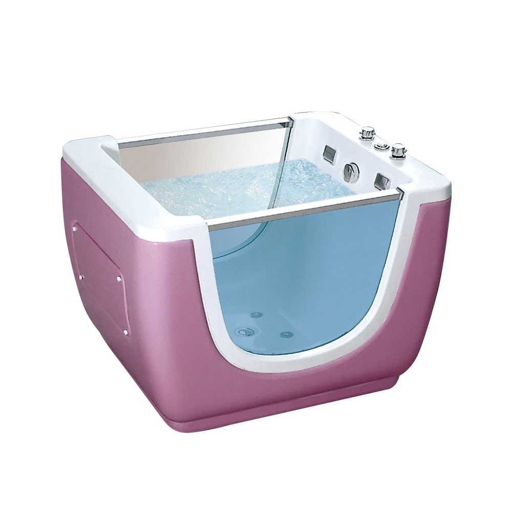 Bunte Seifenblasen und Whirlpool-Badewanne für Babys